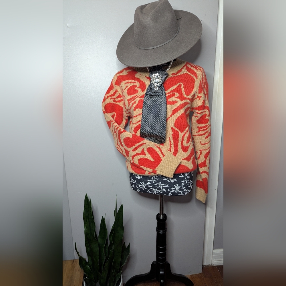 Stylish Red and Cream Sweater for Women